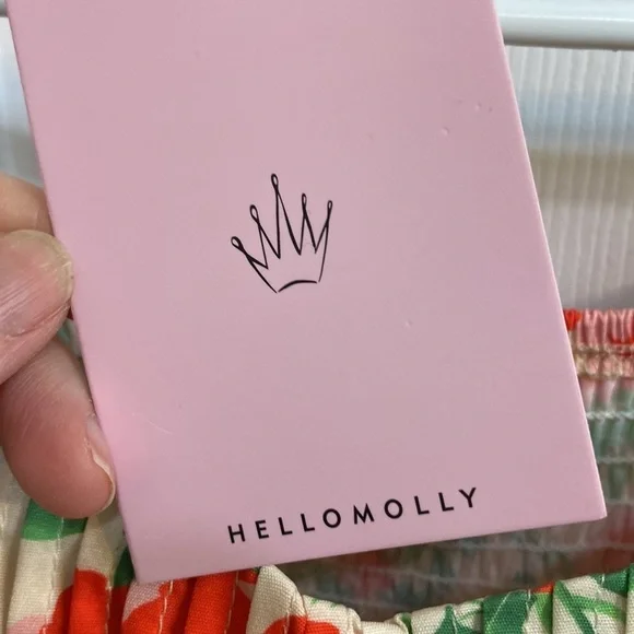 Hello Molly Floral Bustier Midi Dress Side Slit Puff Sleeve Women’s Medium NWT - Picture 3 of 11